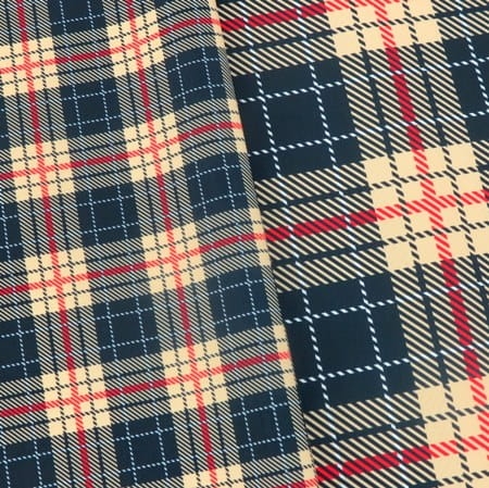 TKANINA WODOODPORNA OXFORD Krata szkocka - beż, czerń, czerwień, biel (większy wzór)