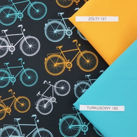 TKANINA WODOODPORNA Rowery na czarnym
