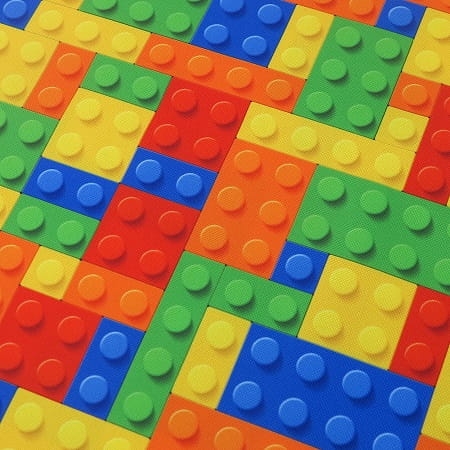 TKANINA WODOODPORNA Klocki czerwono-pomarańczowe