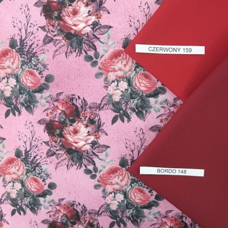 TKANINA WODOODPORNA Bukiety na różowym.jpg