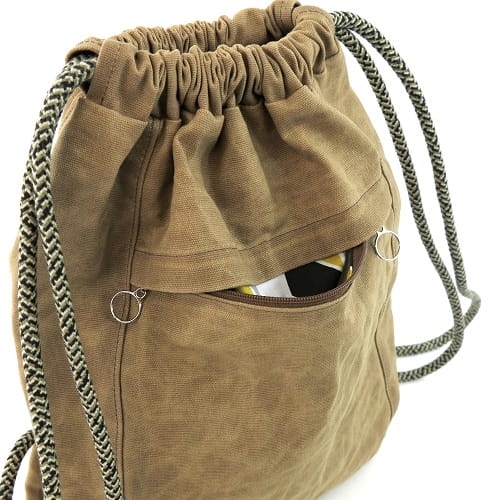 Wykrój - worko-plecak z ukrytą kieszenią