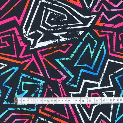 TKANINA WODOODPORNA Graffiti różowe na czarnym 3