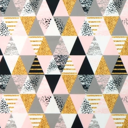 WELUR TAPICERSKI Trójkąty różowo-złote