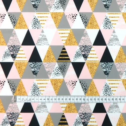 WELUR TAPICERSKI Trójkąty różowo-złote