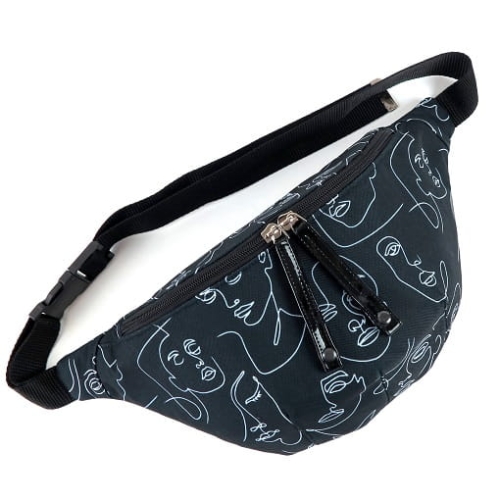 TKANINA WODOODPORNA Twarze na czarnym tle