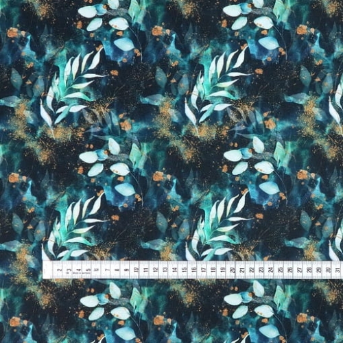 TKANINA WODOODPORNA Bajkowe gałązki zielone