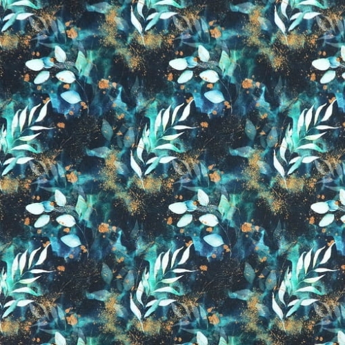 TKANINA WODOODPORNA Bajkowe gałązki zielone