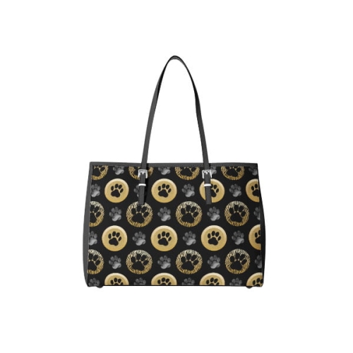 TKANINA WODOODPORNA Psie łapy koła na czarnym bag.jpg