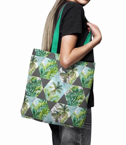 TKANINA WODOODPORNA Palmy i trójkąty szare 600x600.jpg