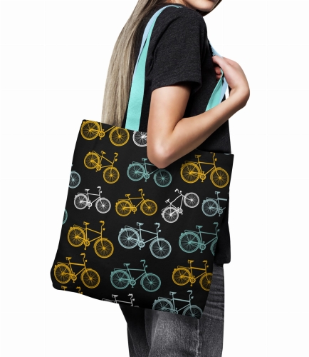 TKANINA WODOODPORNA Rowery na czarnym