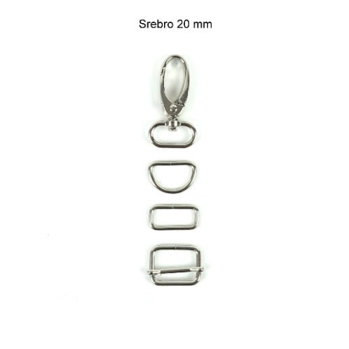 Półkole / uchwyt kolor srebrny 20 mm