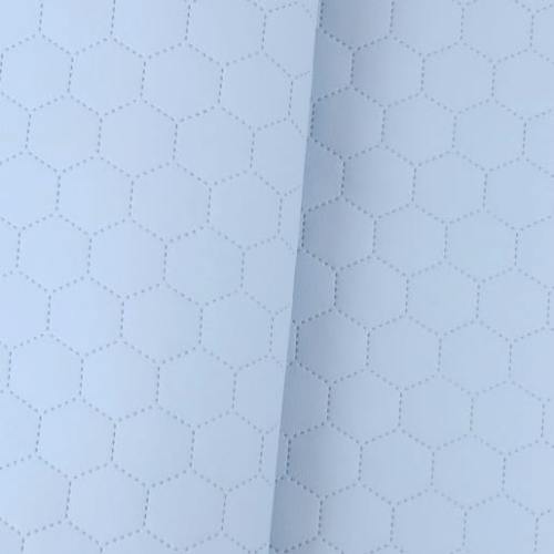 Ekoskóra / skaj pikowany plaster miodu błękit pastelowy