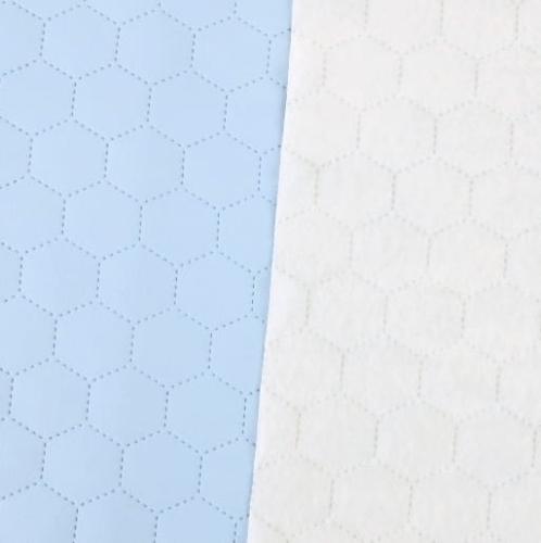 Ekoskóra / skaj pikowany plaster miodu błękit pastelowy