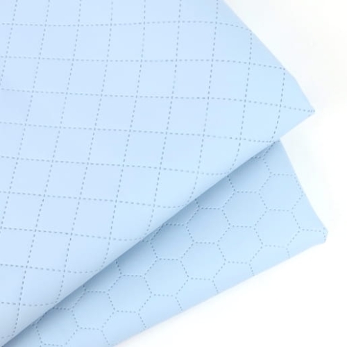 Ekoskóra / skaj pikowany plaster miodu błękit pastelowy