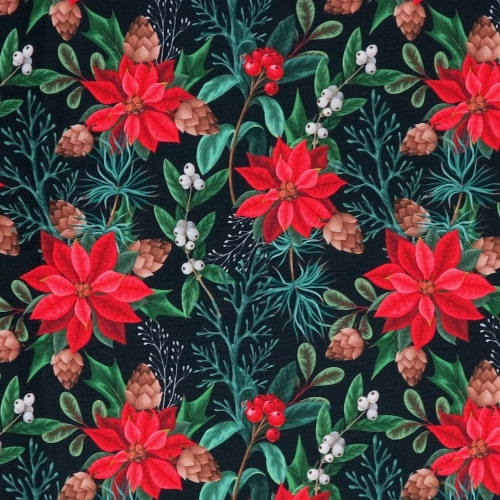 TKANINA WODOODPORNA Kwiaty - gwiazda betlejemska