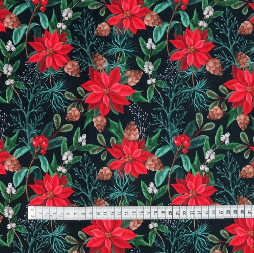 TKANINA WODOODPORNA Kwiaty - gwiazda betlejemska