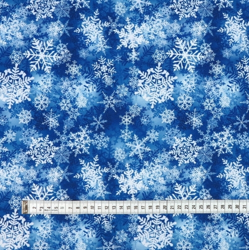 TKANINA WODOODPORNA Śnieżynki
