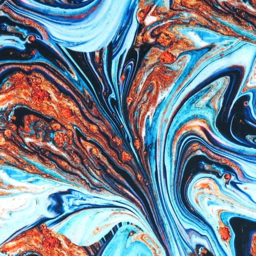 TKANINA WODOODPORNA Marmur magma blue