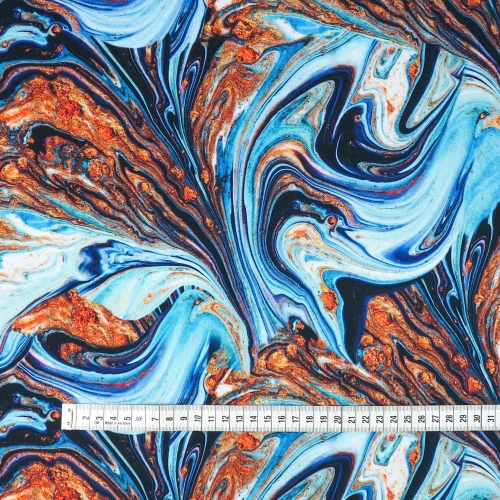 TKANINA WODOODPORNA Marmur magma blue