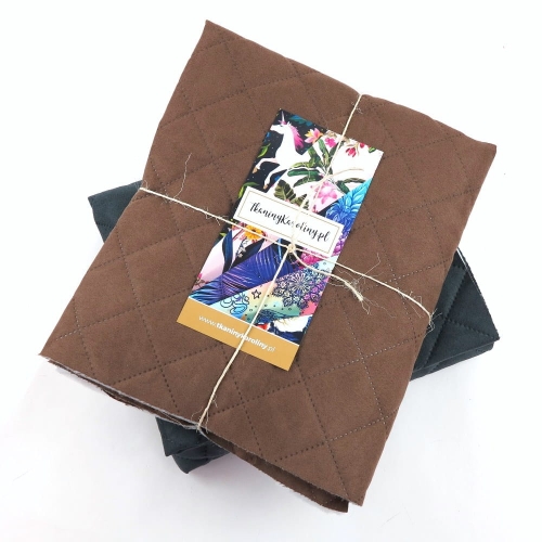 Zestaw - mix kawałki nubuk  pikowany