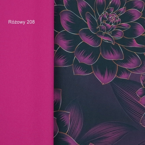 TKANINA WODOODPORNA Kwiaty fioletowo złote
