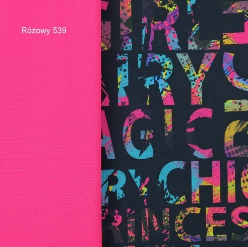 TKANINA WODOODPORNA Kolorowe napisy na czarnym tle