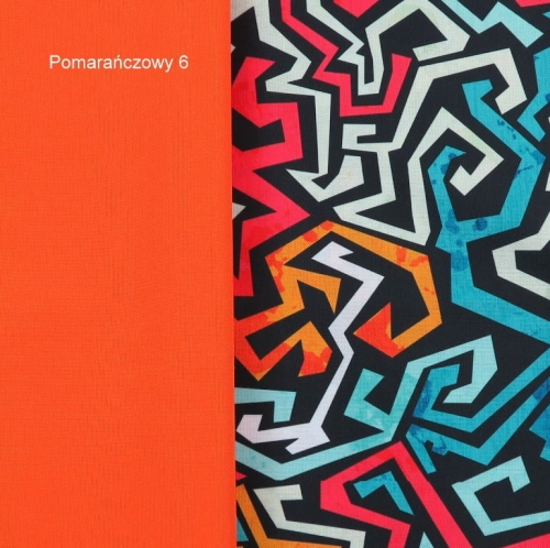 TKANINA WODOODPORNA Graffiti czerwone na czarnym