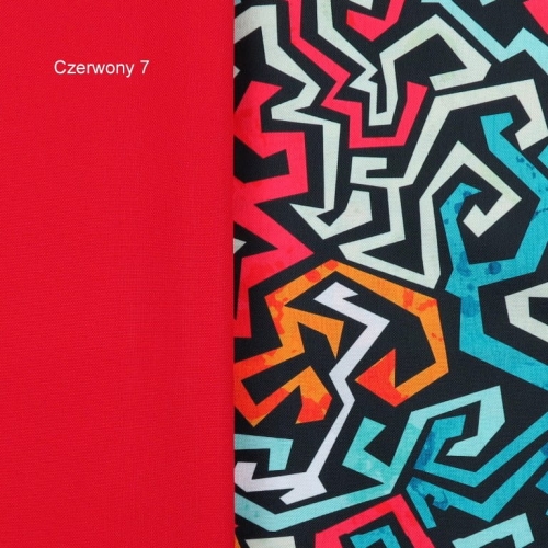 TKANINA WODOODPORNA Graffiti czerwone na czarnym