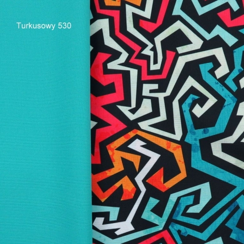 TKANINA WODOODPORNA Graffiti czerwone na czarnym