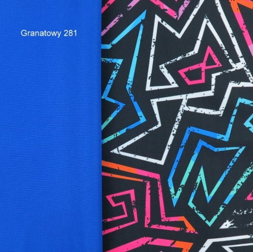 TKANINA WODOODPORNA Graffiti różowe na czarnym