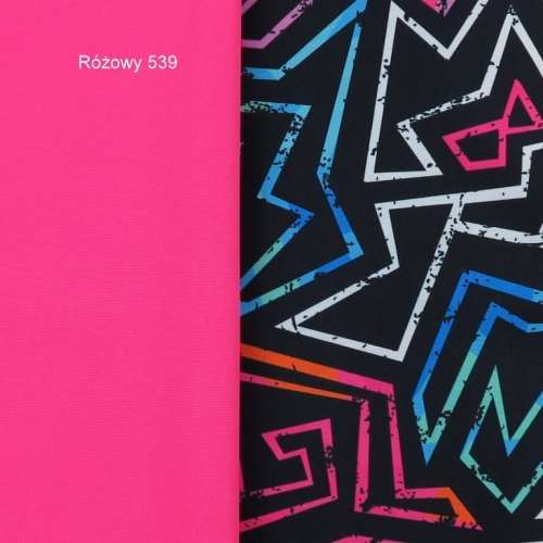 TKANINA WODOODPORNA Graffiti różowe na czarnym