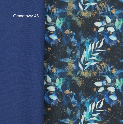 TKANINA WODOODPORNA Bajkowe gałązki niebieskie