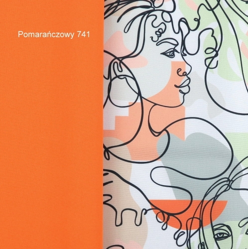 TKANINA WODOODPORNA Twarze szkicowane