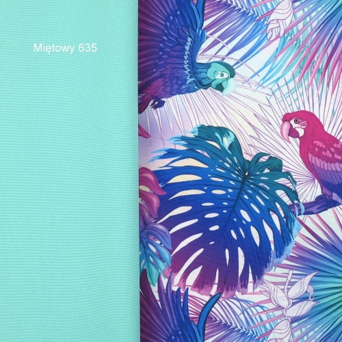 TKANINA WODOODPORNA Papugi – fluo