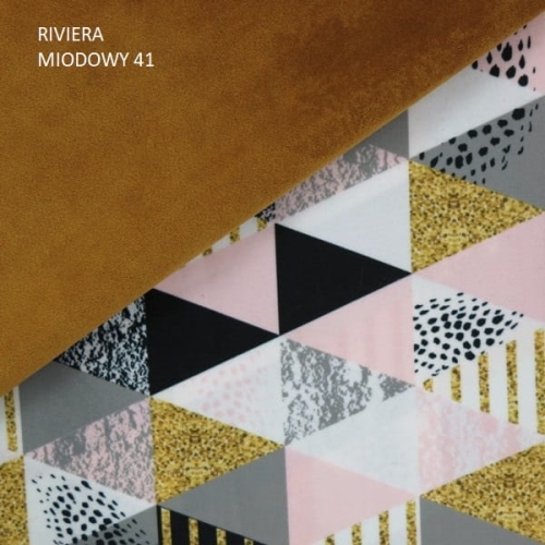 WELUR TAPICERSKI Trójkąty różowo-złote