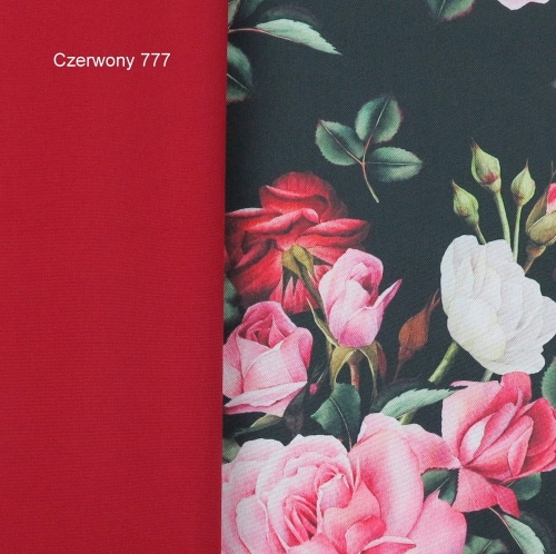 TKANINA WODOODPORNA Róże na czarnym tle