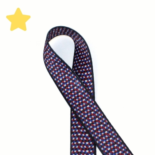 Taśma nośna 38 mm plamki czerwono-niebieskie