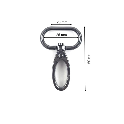 Karabińczyk 25 mm kolor czarny
