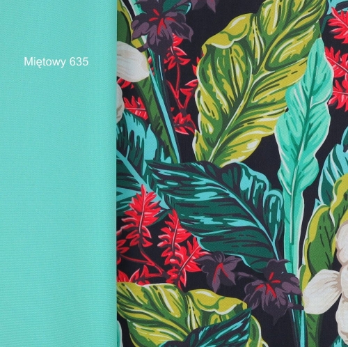 TKANINA WODOODPORNA Kwiaty z czerwonymi gałązkami