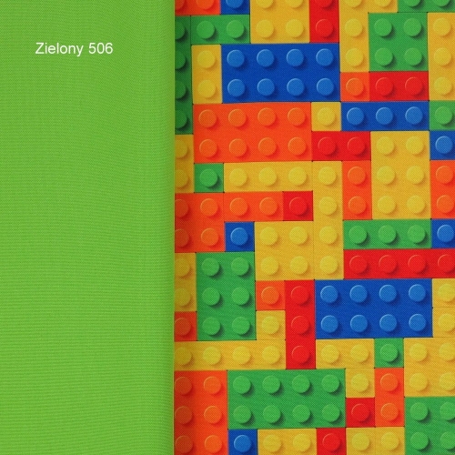 TKANINA WODOODPORNA Klocki czerwono-pomarańczowe