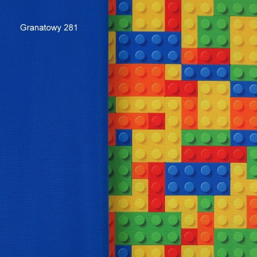 TKANINA WODOODPORNA Klocki czerwono-pomarańczowe