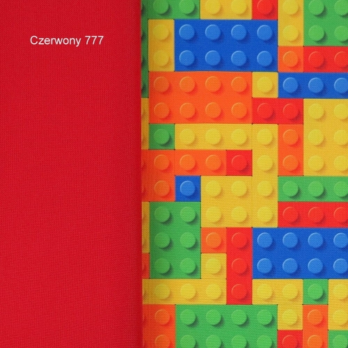 TKANINA WODOODPORNA Klocki czerwono-pomarańczowe