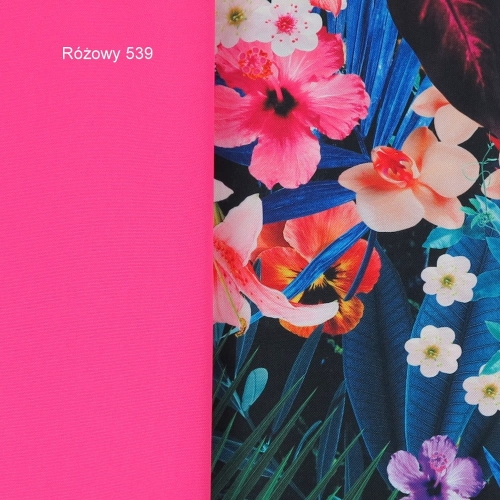 TKANINA WODOODPORNA Liście palmowe z kwiatami