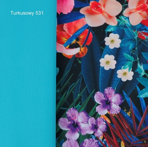 TKANINA WODOODPORNA Liście palmowe z kwiatami