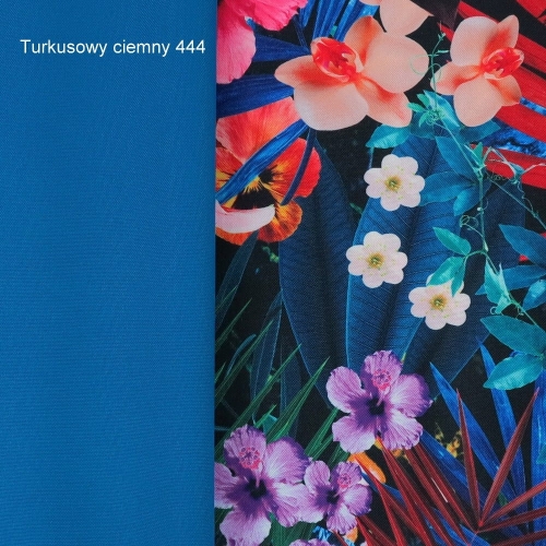 TKANINA WODOODPORNA Liście palmowe z kwiatami