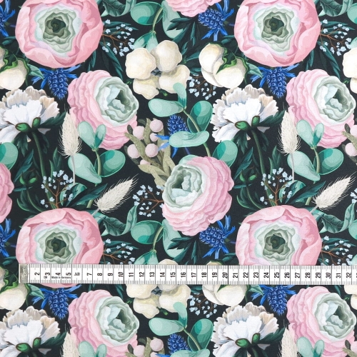 TKANINA WODOODPORNA Piwonie i kwiaty polne