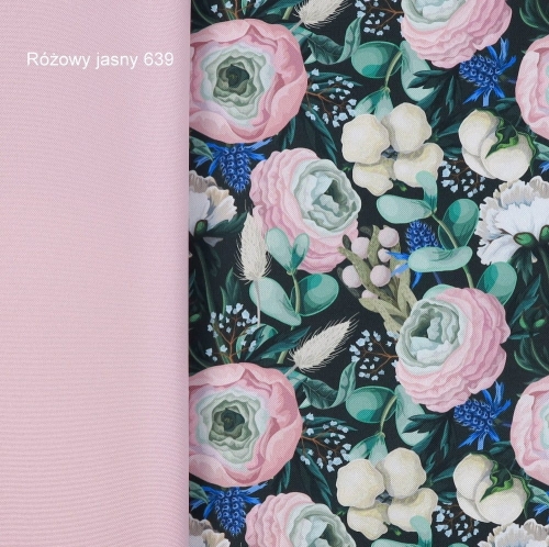 TKANINA WODOODPORNA Piwonie i kwiaty polne