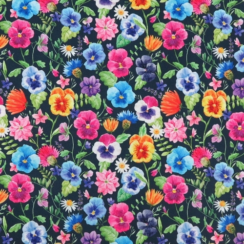 TKANINA WODOODPORNA Bratki (mały wzór)