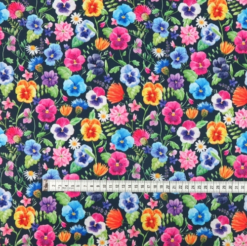 TKANINA WODOODPORNA Bratki (mały wzór)