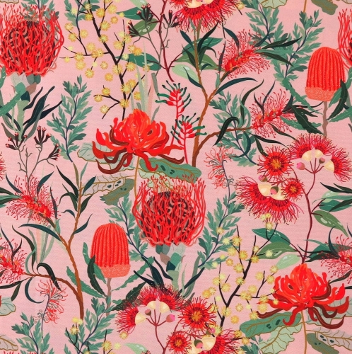 TKANINA WODOODPORNA Kwiaty kasztanowca na koralowym